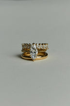 0.99 TCW Marquise Moissanite Half Eternity Wedding Band