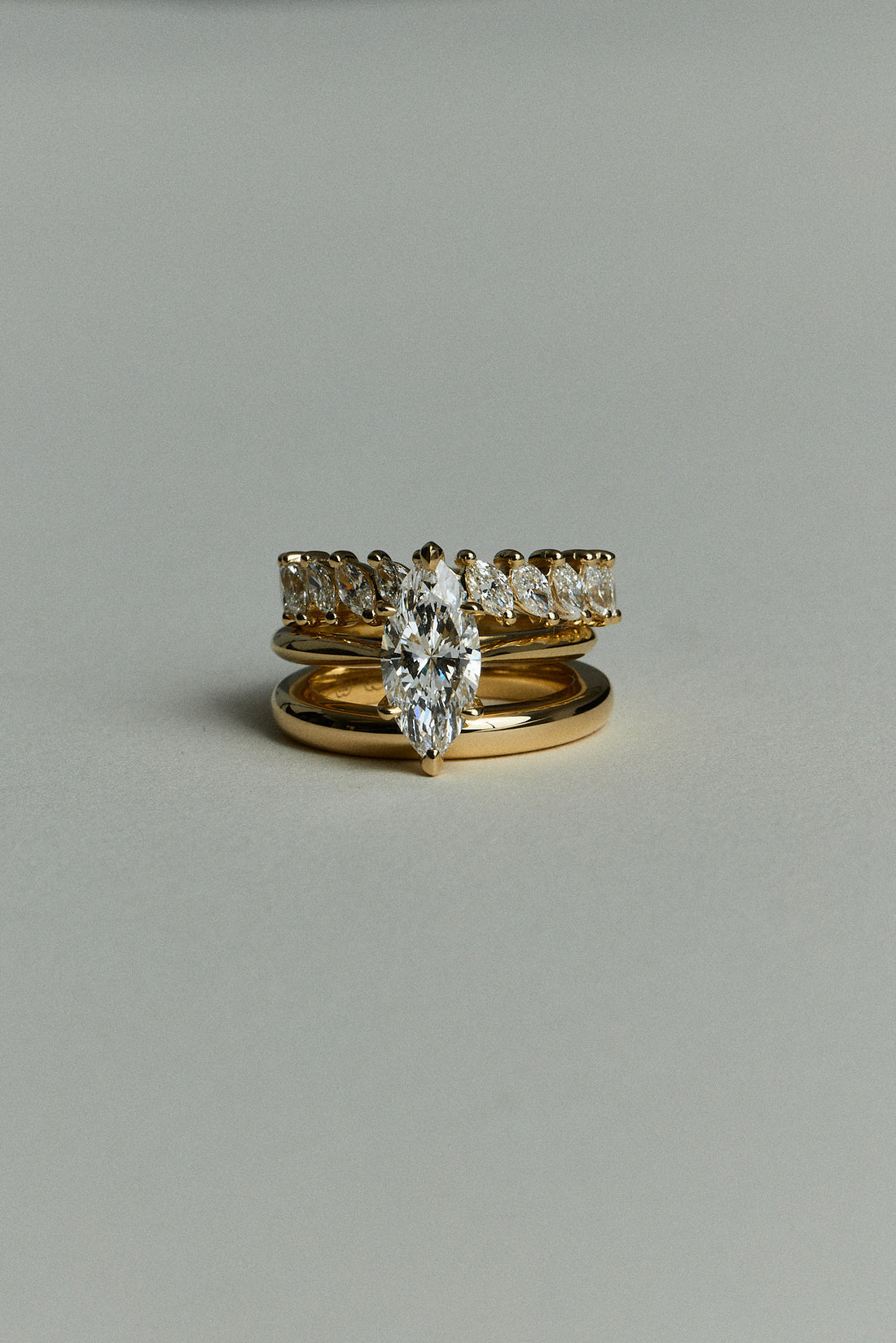 0.99 TCW Marquise Moissanite Half Eternity Wedding Band