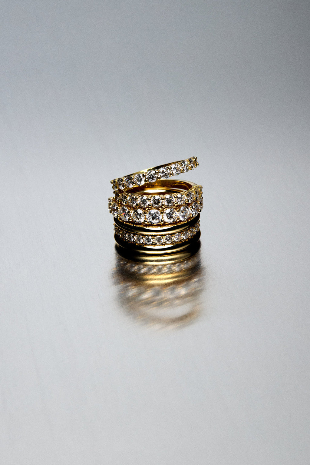 1.3 TCW Round Moissanite Double Band Wedding Band
