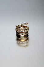 1.3 TCW Round Moissanite Double Band Wedding Band