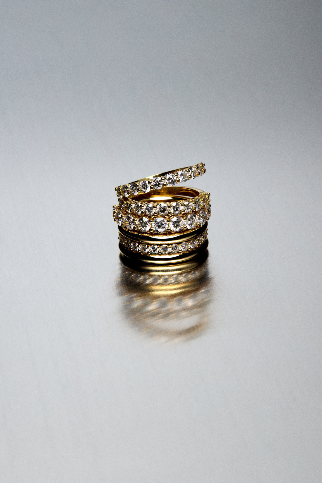 1.3 TCW Round Moissanite Double Band Wedding Band