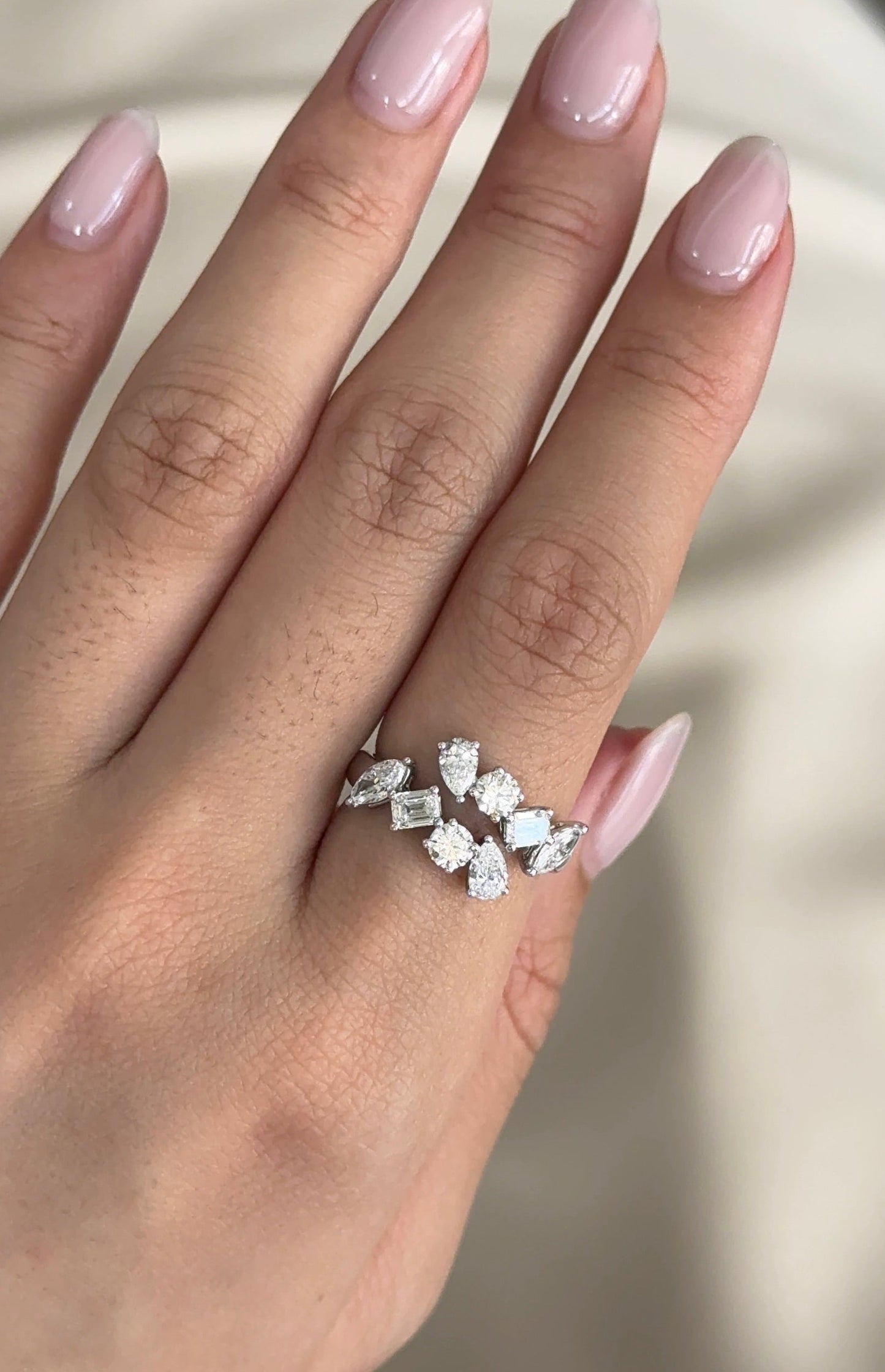 1.65 TCW Mix Shape CVD Diamond Open Wedding Band