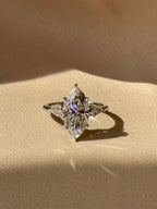 3 CT Marquise Cut Lab grown Diamond Three Stone Engagement Ring