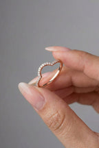 Round Moissanite Curved Half Eternity Wedding Band