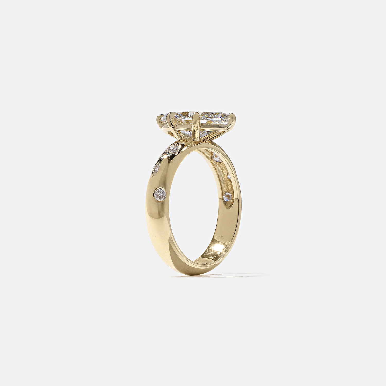 2.09 CT - 3.09 CT Marquise Cut Lab grown Diamond Side Stone Engagement Ring