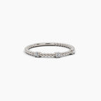 0.075 TCW Round Moissanite Dainty Style Unique Wedding Band