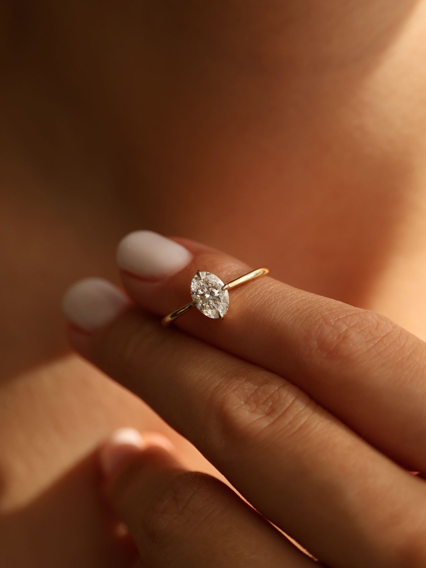 1 CT - 3 CT Oval Cut Lab grown Diamond Solitaire Engagement Ring