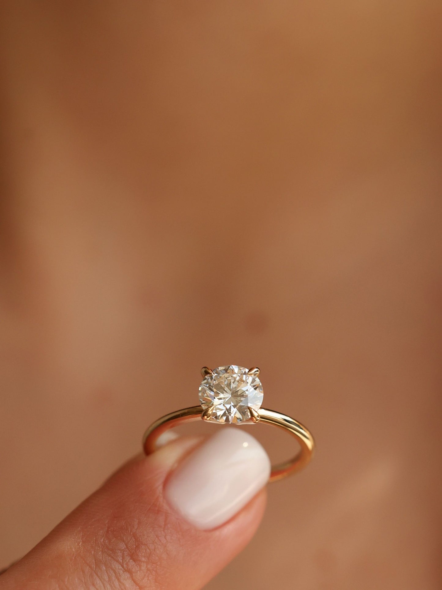 1.5 CT - 3.5 CT Round Cut Lab grown Diamond Solitaire Engagement Ring