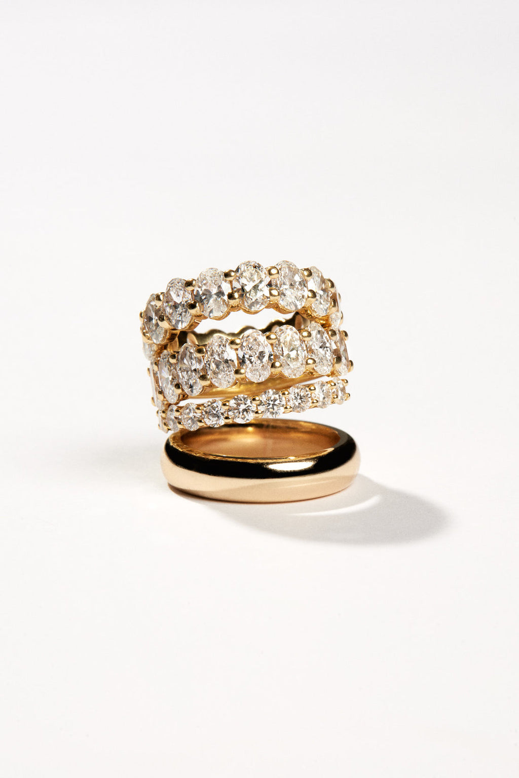 2.4 TCW Oval Moissanite Eternity Wedding Band