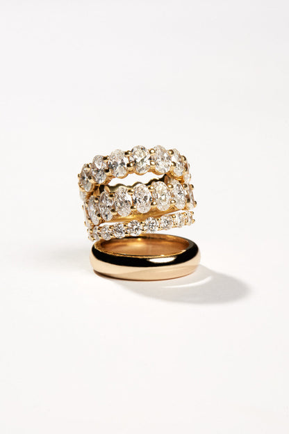 2.4 TCW Oval Moissanite Eternity Wedding Band