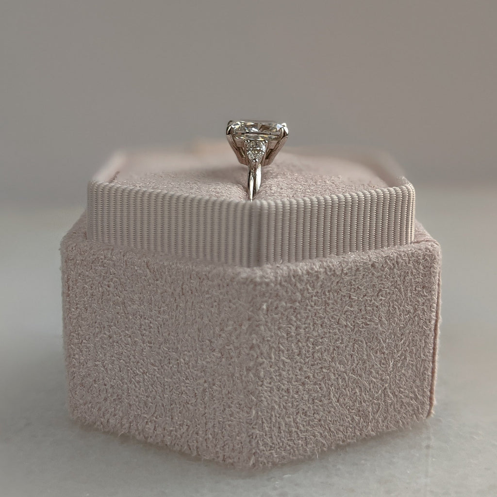 3 CT Cushion Cut Three Stone Moissanite Engagement Ring