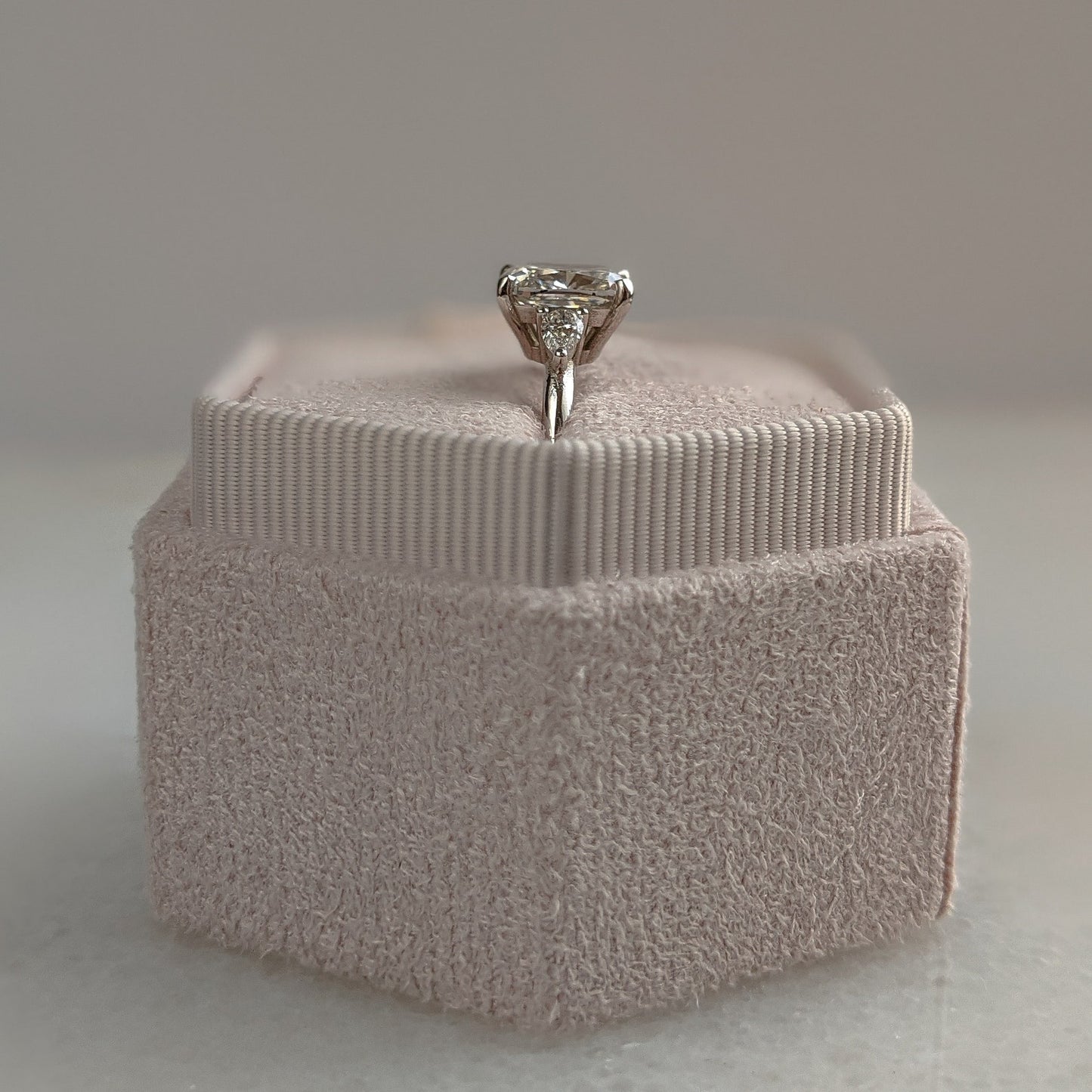 3 CT Cushion Cut Three Stone Moissanite Engagement Ring