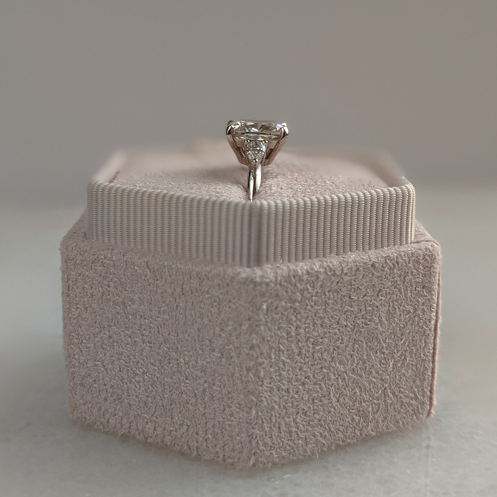 3 CT Cushion Cut Three Stone Moissanite Engagement Ring