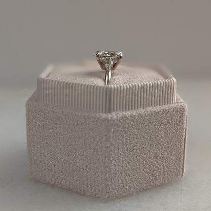 3 CT Cushion Cut Three Stone Moissanite Engagement Ring