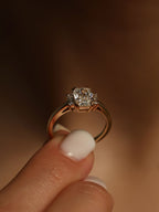 1.2 CT - 3.2 CT Radiant Cut Lab grown Diamond Three Stone Engagement Ring