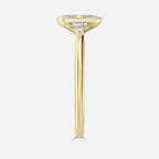 1.2 CT - 1.5 CT Emerald Cut Half Bezel Solitaire Moissanite Engagement Ring