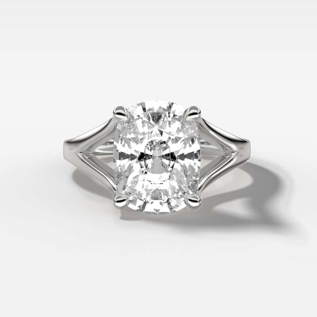 1 CT - 3 CT Elongated Cushion Cut Lab grown Diamond Split Shank Engagement Ring