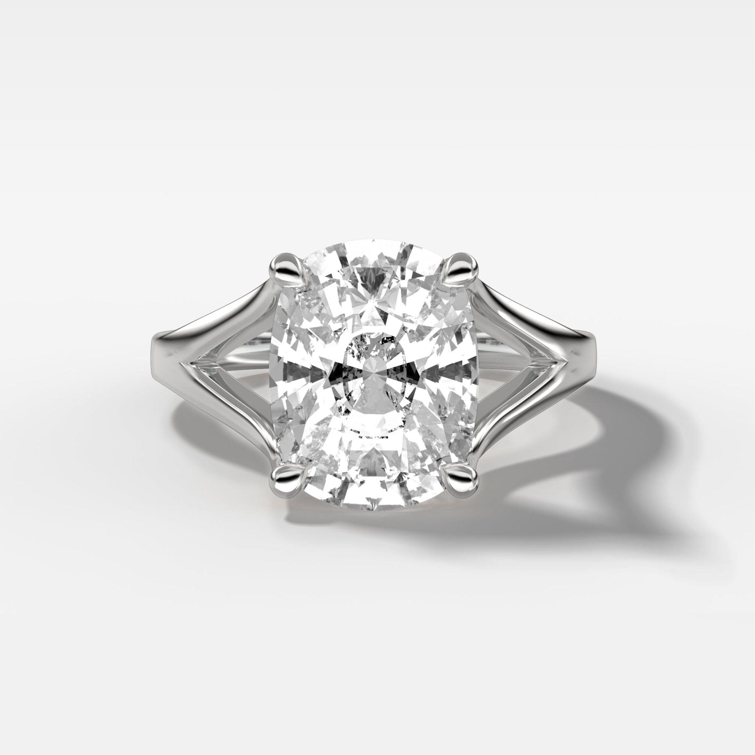 1 CT - 3 CT Elongated Cushion Cut Lab grown Diamond Split Shank Engagement Ring