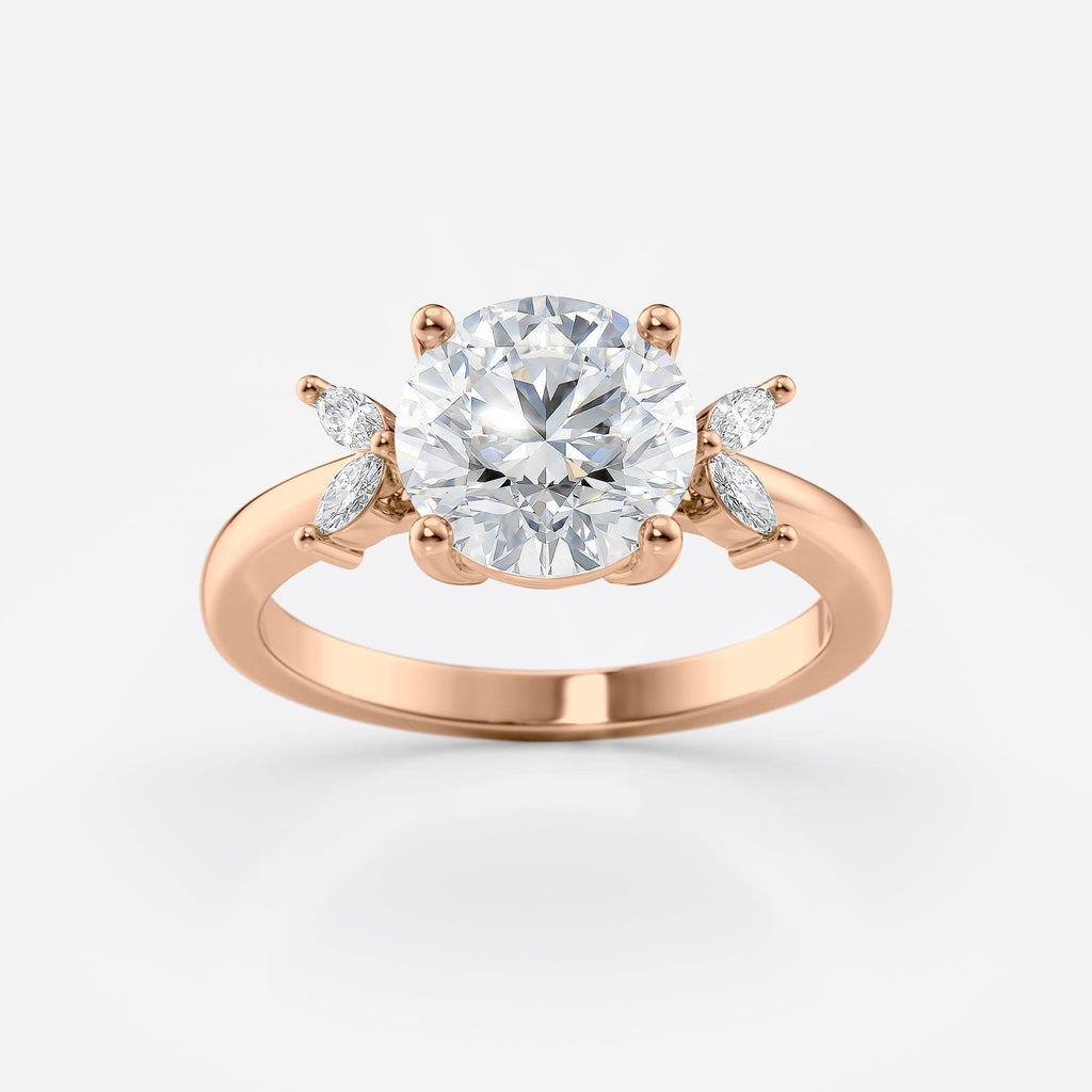2 CT Round Cut Five Stone Cluster Moissanite Engagement Ring