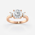 2 CT Round Cut Five Stone Cluster Moissanite Engagement Ring