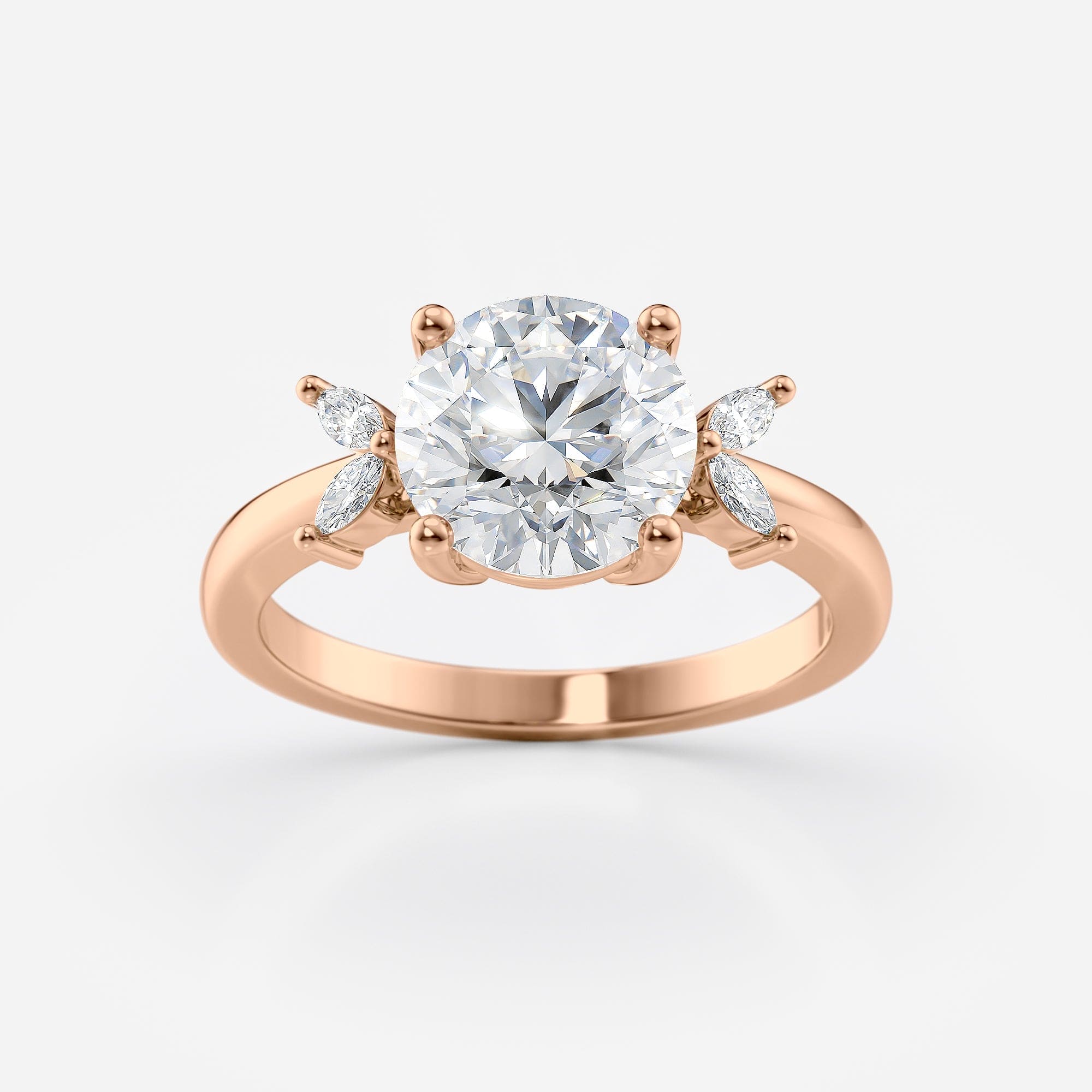 2 CT Round Cut Five Stone Cluster Moissanite Engagement Ring