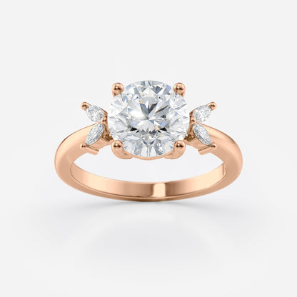 2 CT Round Cut Five Stone Cluster Moissanite Engagement Ring