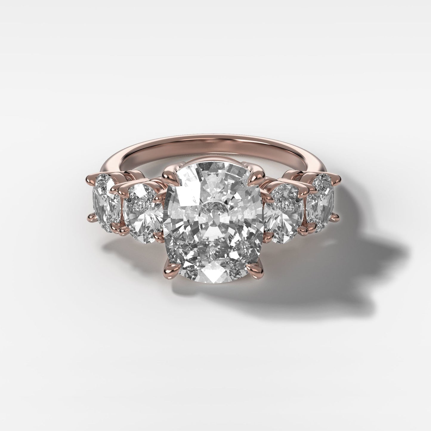 2 CT - 3 CT Elongated Cushion Cut Lab grown Diamond Five Stone Engagement Ring