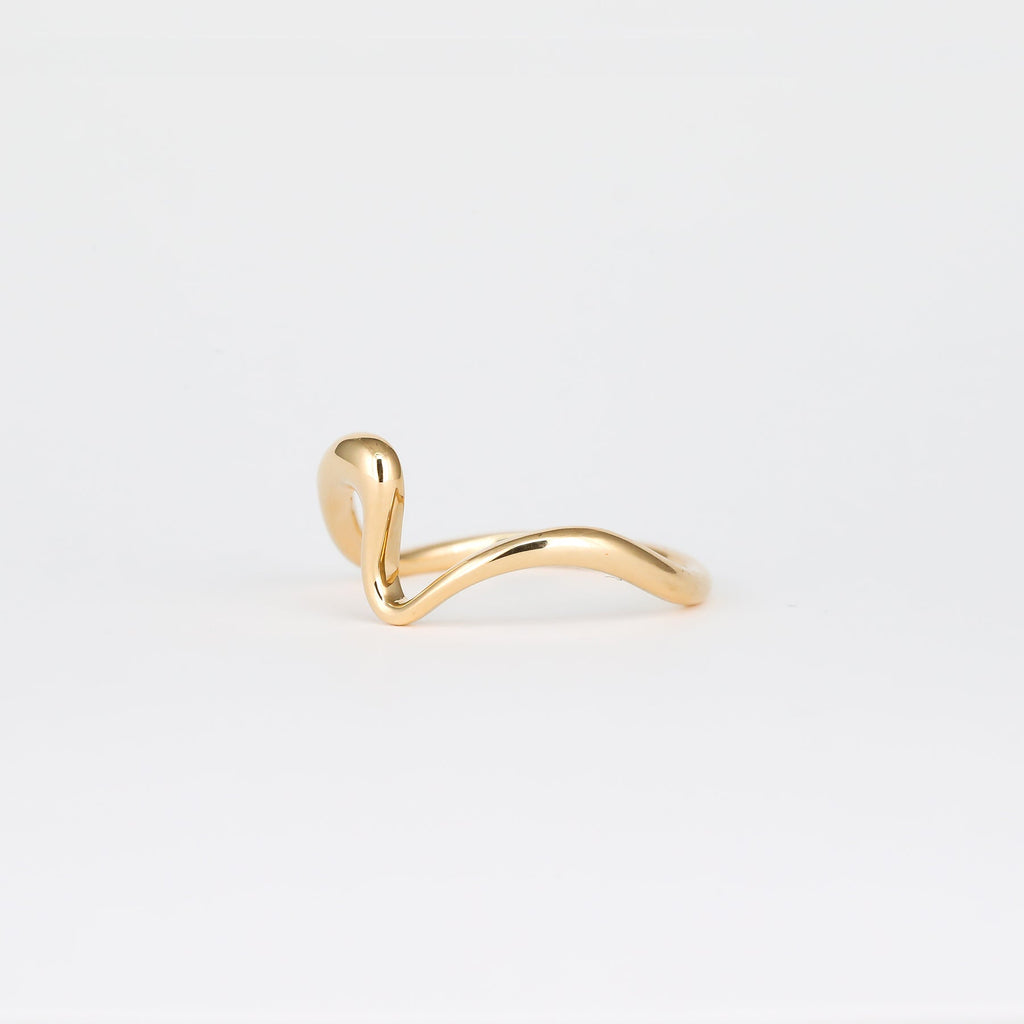 Plain Organic Curved Wedding Band