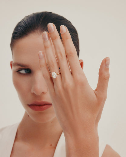 1.03 CT - 3.03 CT Oval Cut Lab grown Diamond Solitaire Engagement Ring