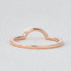 0.1 TCW Round Moissanite Curved Half Eternity Wedding Band