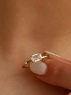 1 CT - 3 CT East-West Emerald Cut Lab grown Diamond Solitaire Engagement Ring