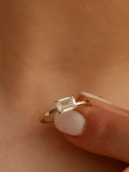 1 CT - 3 CT East-West Radiant Cut Lab grown Diamond Solitaire Engagement Ring