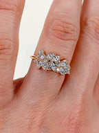 0.92 TCW Marquise Cluster CVD Diamond Wedding Band