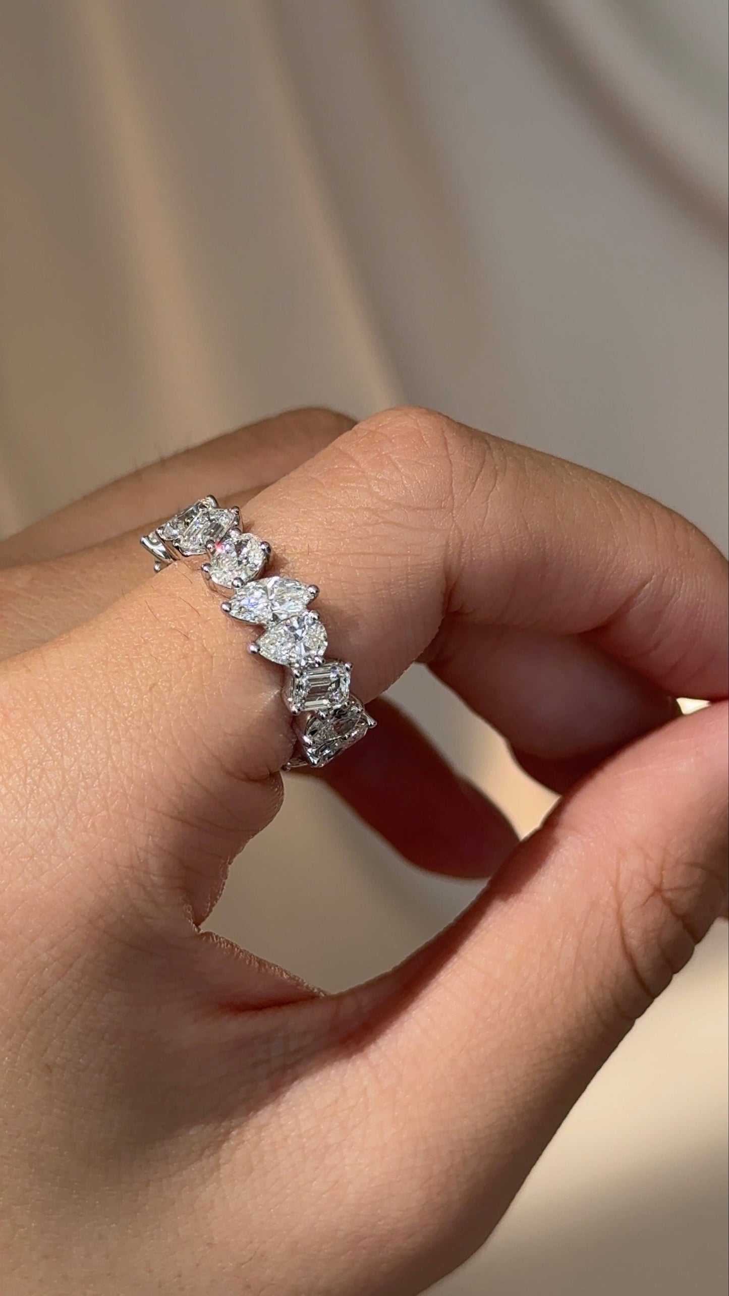 5.05 TCW Mix Fancy CVD Diamond Full Eternity Wedding Band