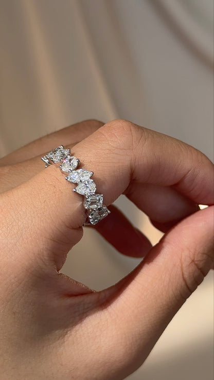 5.05 TCW Mix Fancy CVD Diamond Full Eternity Wedding Band