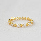 0.45 TCW Round Moissanite Cluster Wedding Band