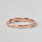 0.1 TCW Round Moissanite Twisted Full Eternity Wedding Band