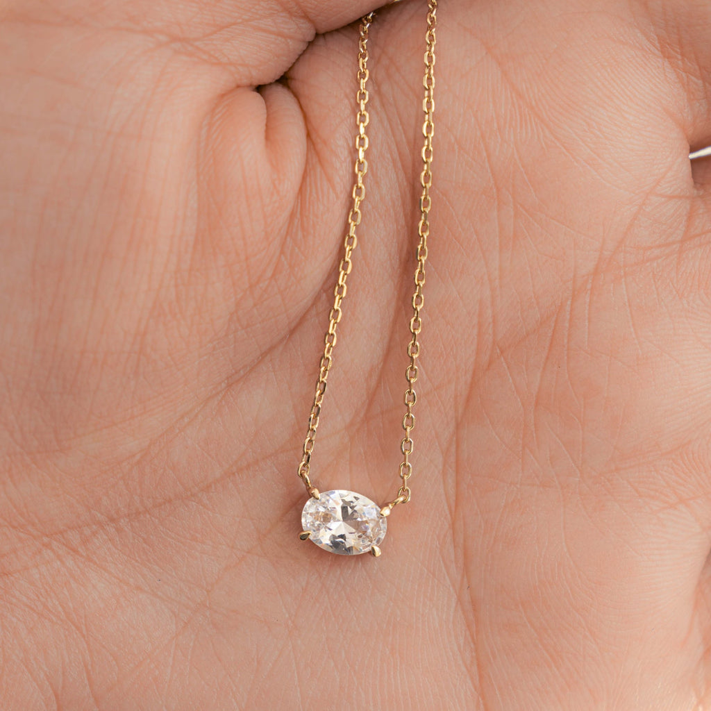 1.32 CT Oval Cut Moissanite Diamond Solitaire Pendant Necklace