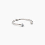 0.09 TCW Round Moissanite Open Cuff Wedding Band