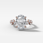 1 CT - 3 CT Oval Cut Lab grown Diamond Cluster Engagement Ring