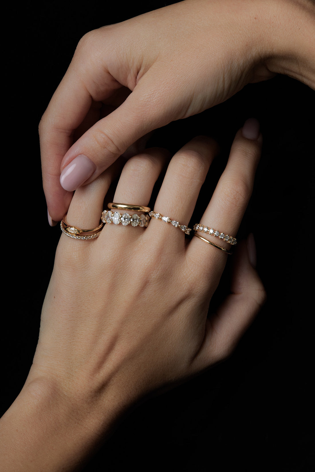 0.5 TCW Round Moissanite Double Band Half Eternity Wedding Band