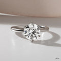 1.67 CT - 2.67 CT Round Cut Solitaire Petal Prong Moissanite Engagement Ring