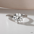 1.67 CT - 2.67 CT Round Cut Solitaire Petal Prong Moissanite Engagement Ring