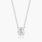 0.25 - 3.00 CT Oval Cut Moissanite Diamond Solitaire Necklace