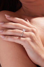 1 CT Princess Cut Pave Style Moissanite Engagement Ring