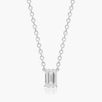 0.25 - 3.00 CT Emerald Cut Moissanite Diamond Solitaire Necklace