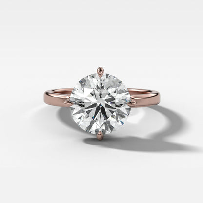 1 CT - 3 CT Round Cut Lab grown Diamond Hidden Halo Engagement Ring