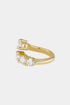 3.8 TCW Round Cut Lab grown Diamond Open Band Pave Engagement Ring