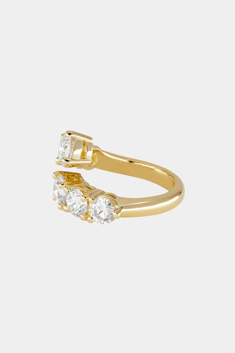 3.8 TCW Round Cut Lab grown Diamond Open Band Pave Engagement Ring