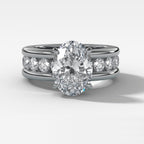 3 CT - 4 CT Oval Cut Lab grown Diamond Channel Setting Engagement Ring